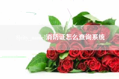 燕郊消防证怎么查询系统