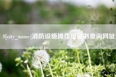 燕郊消防设施操作员证书查询网址