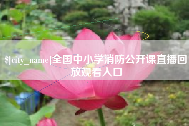 燕郊全国中小学消防公开课直播回放观看入口