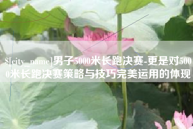 燕郊男子5000米长跑决赛-更是对5000米长跑决赛策略与技巧完美运用的体现