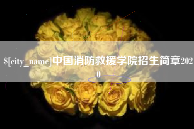燕郊中国消防救援学院招生简章2020