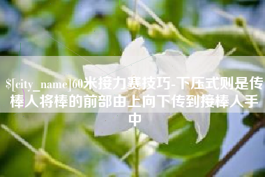 燕郊60米接力赛技巧-下压式则是传棒人将棒的前部由上向下传到接棒人手中